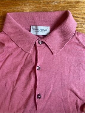 John Smedley Men's Dusty Rose Sea Island Cotton Polo